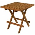 Heat Wave Folding Deck Table Square-Grate Top Oiled Finish HE2688552